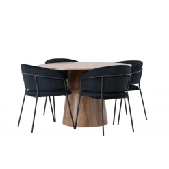 Rundt Spisebordssæt Lanzo med stole Selma