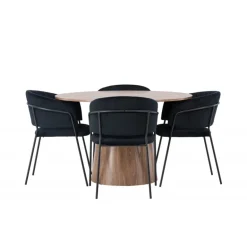Rundt Spisebordssæt Lanzo med stole Selma