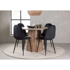 Rundt Spisebordssæt Lanzo med stole Polar