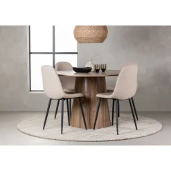 Rundt Spisebordssæt Lanzo med Polar stole