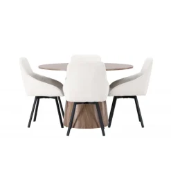 Rundt Spisebordssæt Lanzo med stole Rosie