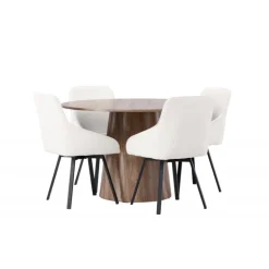 Rundt Spisebordssæt Lanzo med stole Rosie
