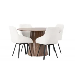 Rundt Spisebordssæt Lanzo med stole Rosie