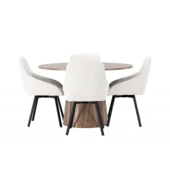 Rundt Spisebordssæt Lanzo med stole Rosie