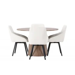 Rundt Spisebordssæt Lanzo med stole Rosie