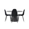 Rundt Spisebordssæt Lanzo med stole Polar - Sort