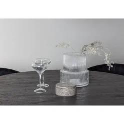 Rundt Spisebordssæt Lanzo med stole Selma - Sort