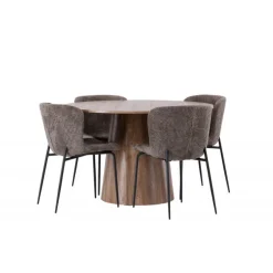 Rundt Spisebordssæt Lanzo med Modesto stole