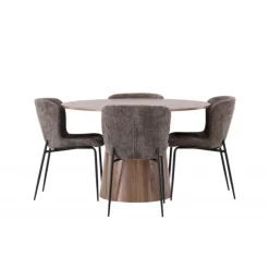 Rundt Spisebordssæt Lanzo med Modesto stole