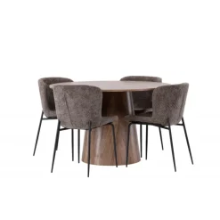 Rundt Spisebordssæt Lanzo med Modesto stole