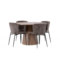 Rundt Spisebordssæt Lanzo med Modesto stole