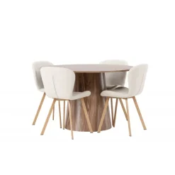 Rundt Spisebordssæt Lanzo med stole Lilja