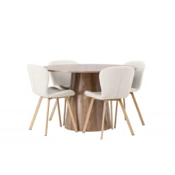 Rundt Spisebordssæt Lanzo med stole Lilja