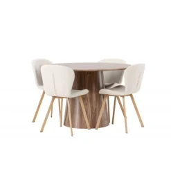 Rundt Spisebordssæt Lanzo med stole Lilja