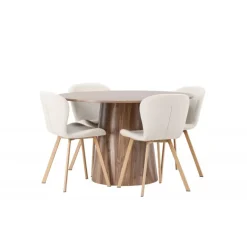 Rundt Spisebordssæt Lanzo med stole Lilja