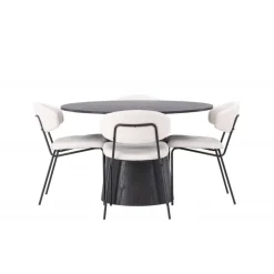 Rundt Spisebordssæt Lanzo med stole Chico