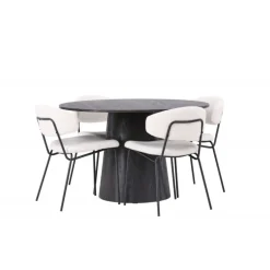 Rundt Spisebordssæt Lanzo med stole Chico