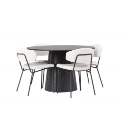 Rundt Spisebordssæt Lanzo med stole Chico