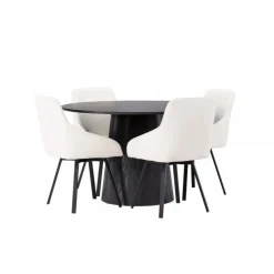 Rundt Spisebordssæt Lanzo med stole Rosie