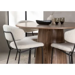 Rundt Spisebordssæt Lanzo med stole Chico