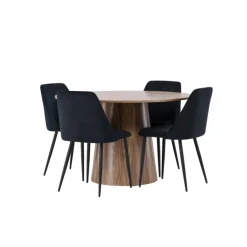 Rundt Spisebordssæt Lanzo med stole Night