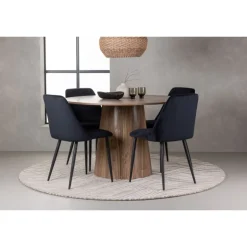 Rundt Spisebordssæt Lanzo med stole Night