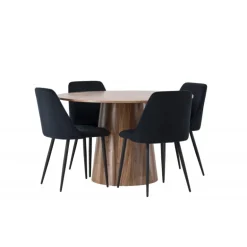 Rundt Spisebordssæt Lanzo med stole Night