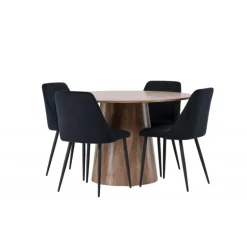 Rundt Spisebordssæt Lanzo med stole Night