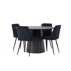Rundt Spisebordssæt Lanzo med stole Night