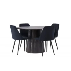Rundt Spisebordssæt Lanzo med stole Night