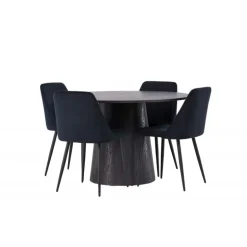 Rundt Spisebordssæt Lanzo med stole Night