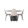 Rundt Spisebordssæt Lanzo med Polar stole - Beige og Sort