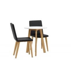 Rundt Spisebordssæt Leonora med stole Today - Sort og Hvid