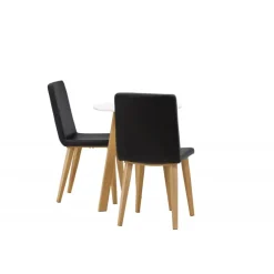 Rundt Spisebordssæt Leonora med stole Today - Sort og Hvid