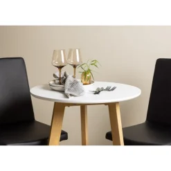 Rundt Spisebordssæt Leonora med stole Today - Sort og Hvid