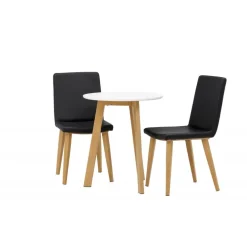 Rundt Spisebordssæt Leonora med stole Today - Sort og Hvid