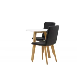 Rundt Spisebordssæt Leonora med stole Today - Sort og Hvid