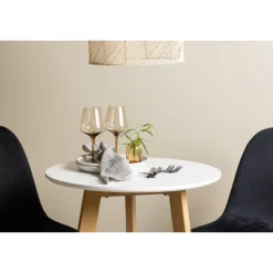 Rundt Spisebordssæt Leonora med stole Polar - Sort og Hvid