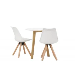 Rundt Spisebordssæt Leonora med stole Zeno - Hvid