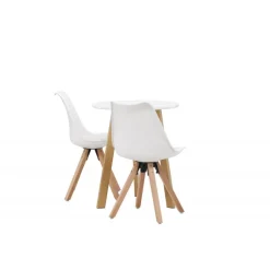 Rundt Spisebordssæt Leonora med stole Zeno - Hvid