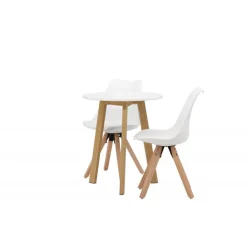 Rundt Spisebordssæt Leonora med stole Zeno - Hvid