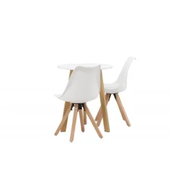 Rundt Spisebordssæt Leonora med stole Zeno - Hvid