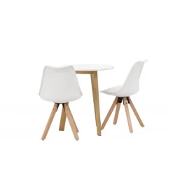 Rundt Spisebordssæt Leonora med stole Zeno - Hvid