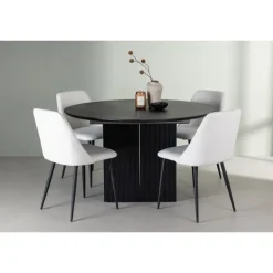 Rundt Spisebordssæt Matilda med Night stole - Sort og Hvid