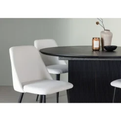 Rundt Spisebordssæt Matilda med Night stole - Sort og Hvid