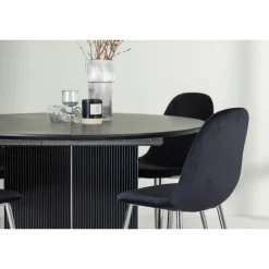 Rundt Spisebordssæt Matilda med stole Polar - Sort