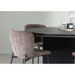 Rundt Spisebordssæt Matilda med stole Modesto - Sort og Mørkegrå