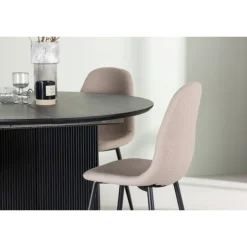 Rundt Spisebordssæt Matilda med stole Polar - Beige og Sort