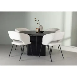 Rundt Spisebordssæt Matilda med stole Day - Sort og Off White
