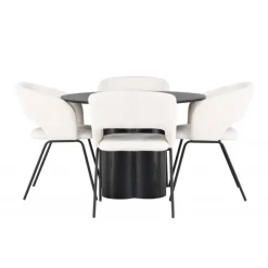 Rundt Spisebordssæt Olivia med stolene Day - Sort og Off White